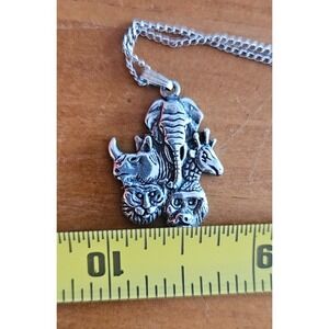 Vintage Sterling Wild Animal Safari signed "Silver Cloud" Necklace over 5 grams